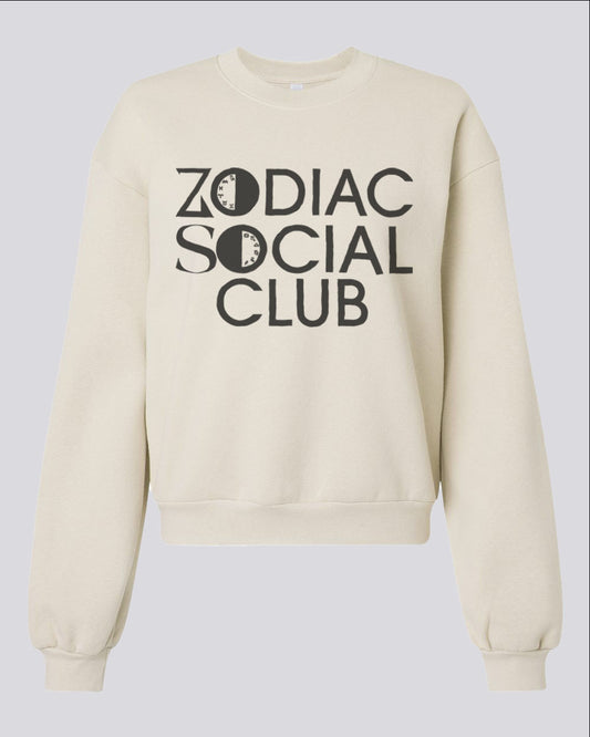 ZSC "CROP" Crewneck Sweatshirt (Moon Puff Print)