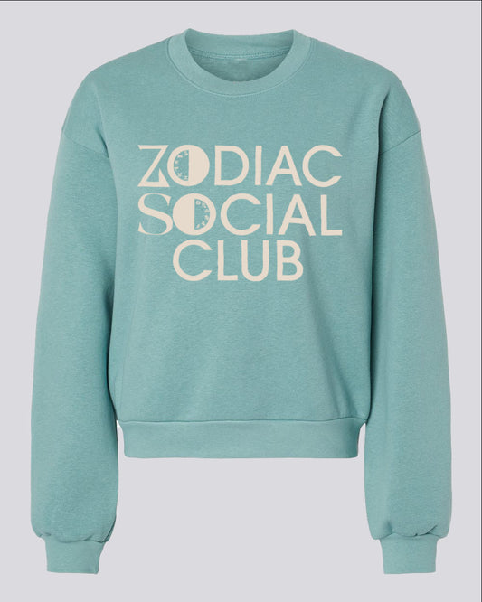 ZSC "CROP" Crewneck Sweatshirt (Water Puff Print)